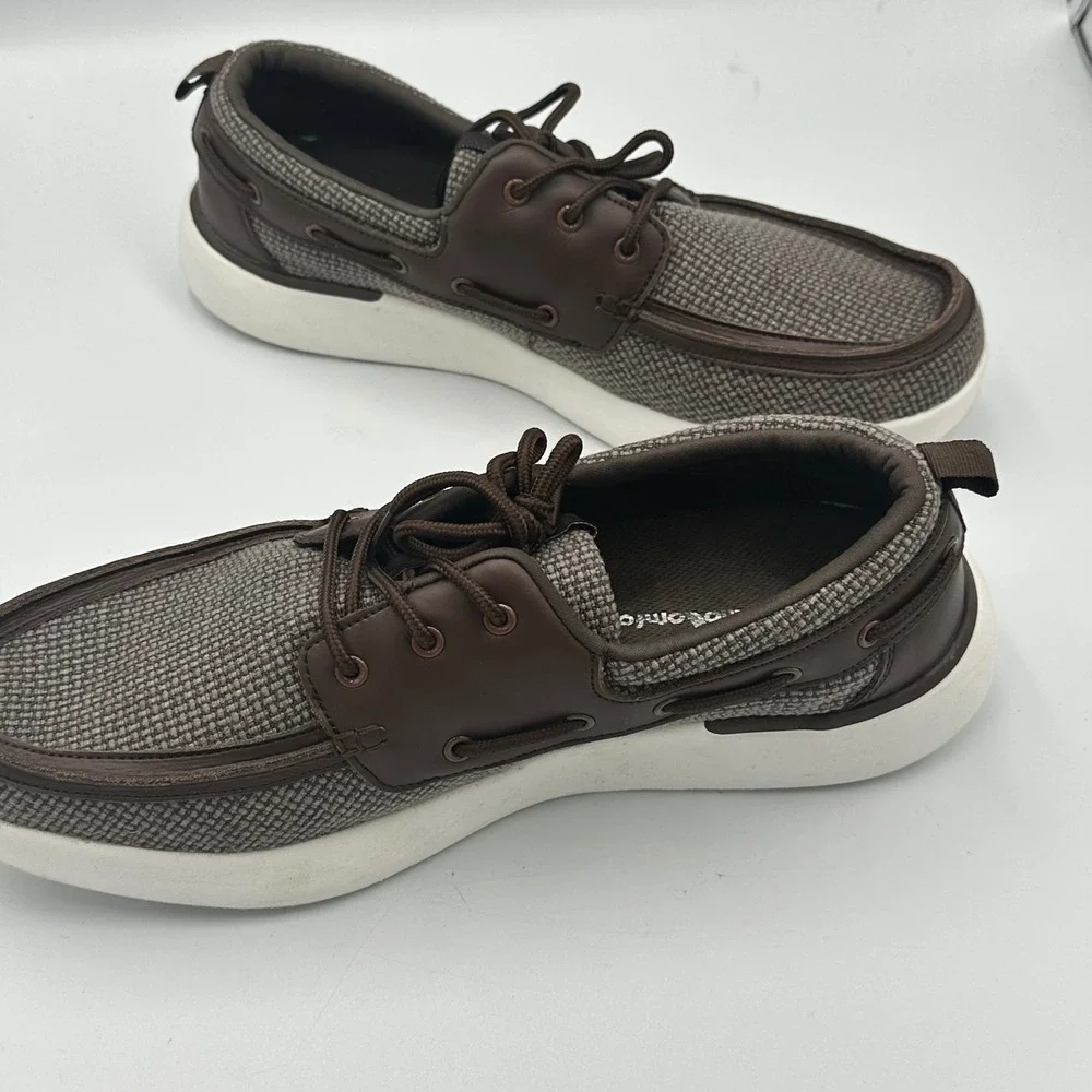Orthocomfoot Boat Shoes Mens EU 48 US 13.5 Brown Orthopedic Loafers Casual Walk